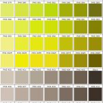 shades of green, yellow, and taupe PMS charts 365 - 426