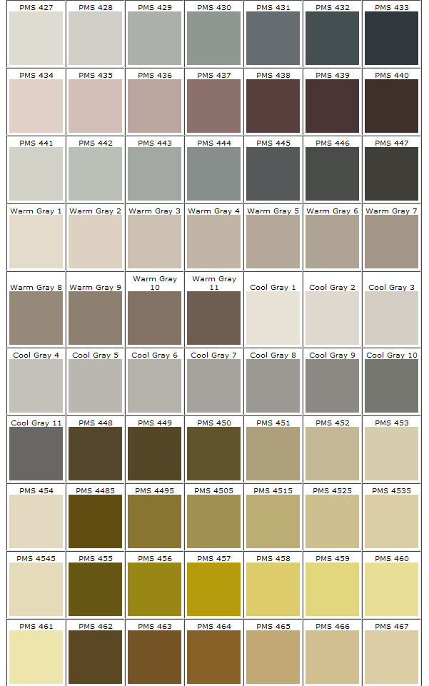 Pantone Brown Color Chart