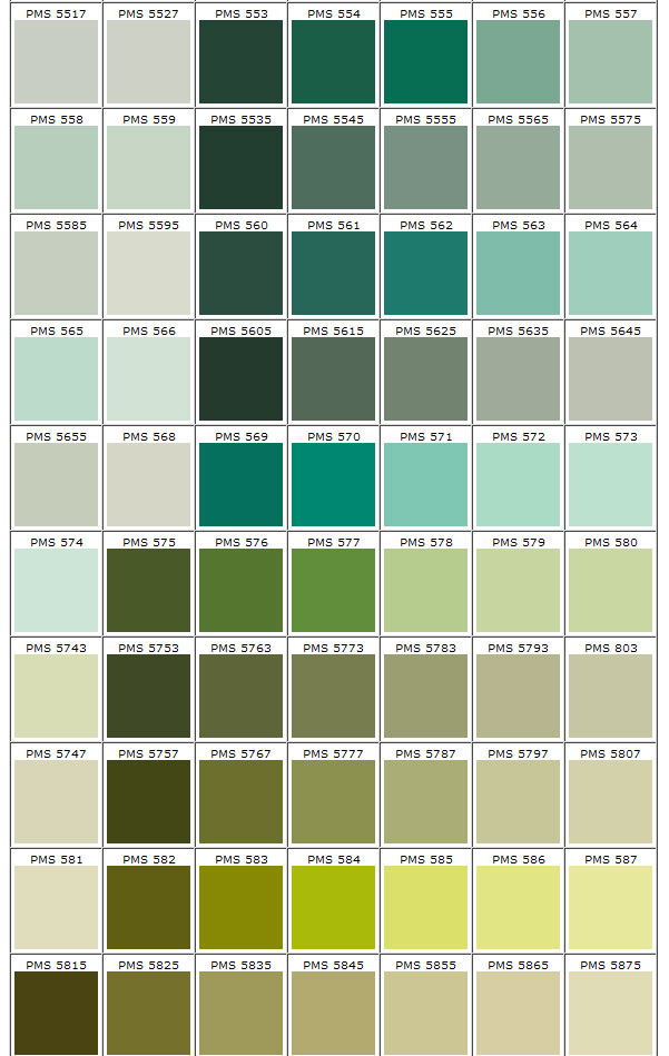 Different Shades Of Green Color Chart
