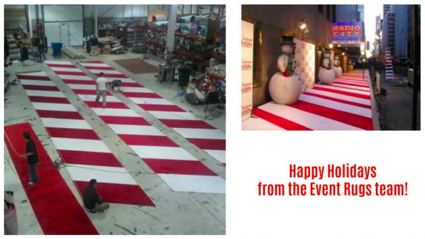 Happy Holidays event rug