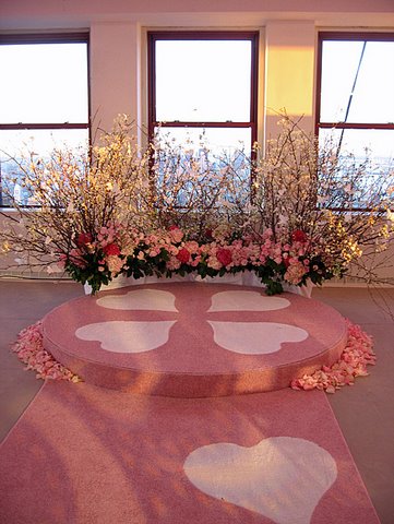 Wedding aisle runner with hearts by Event Rugs