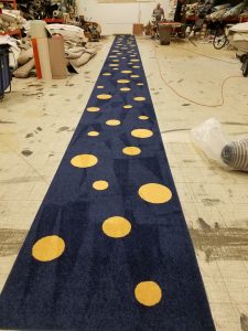 custom polka dot aisle runner