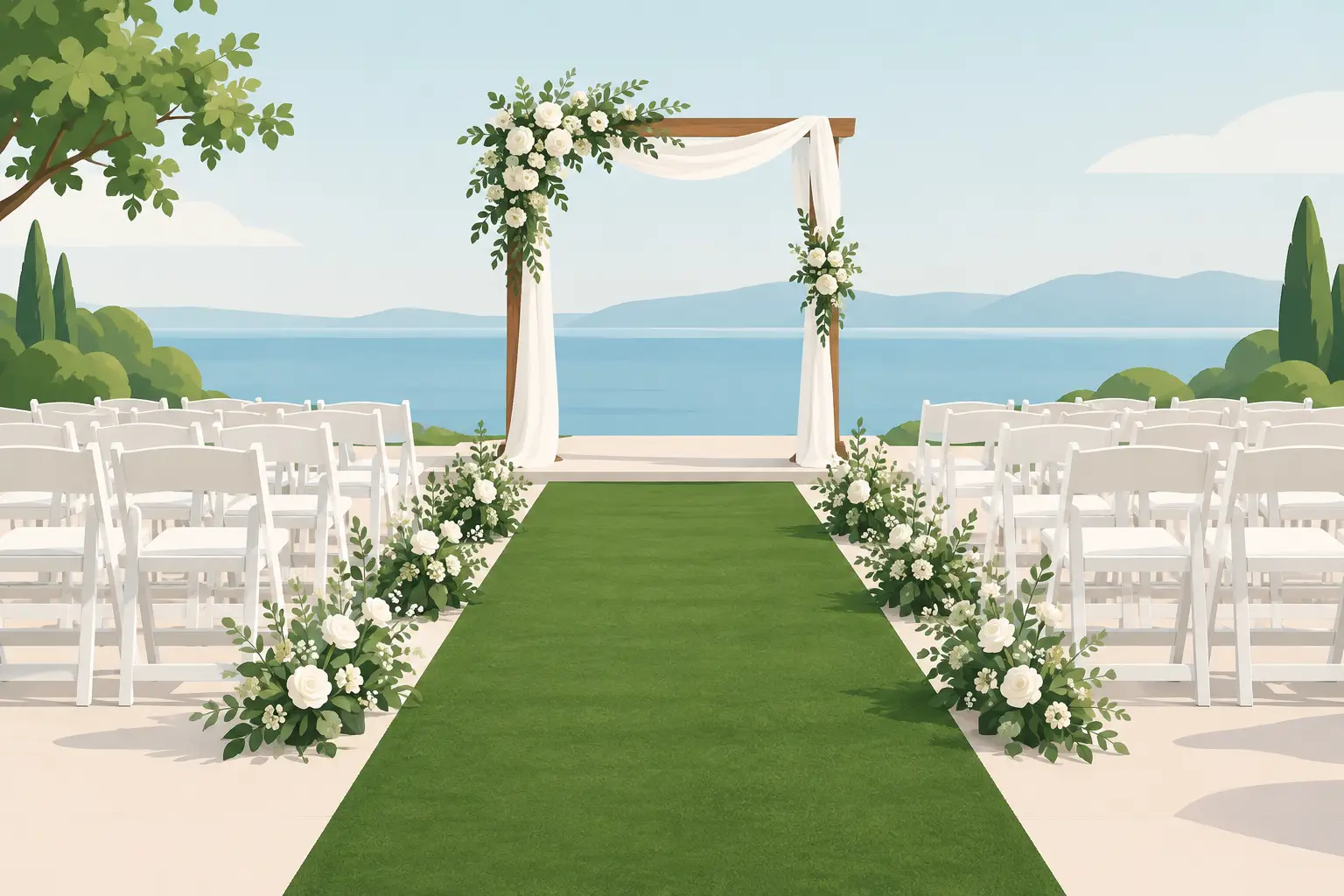 Turf Grass Runner for Wedding Ceremony Design